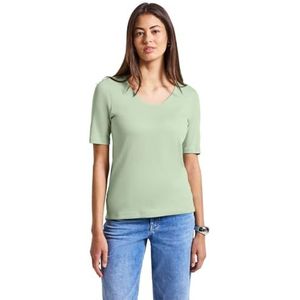 Street One Dames shirt met korte mouwen basic T-shirt ondershirt, Soft Jade Green, 40