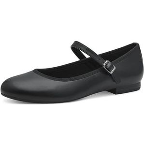 Marco Tozzi Dames ballerina, zacht gevoel ME voetbed, veganistisch 2-24226-42 ballerina's, zwart, 39 EU, zwart, 39 EU