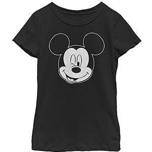 Disney Characters Let Me Sleep Outline Girl's Solid Crew Tee, Black, X-Small, Schwarz, XS