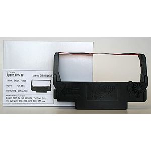 Kores G655NYSR kleurlint nylon zwart, rood voor Epson ERC 30, 34, 38 ua