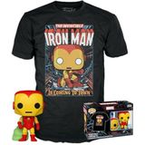 Funko POP! & Tee: Marvel - Holiday Iron Man - Glow In the Dark - Large - (L) - T-shirt - Kleding met verzamelbare vinylfiguur - Cadeau-idee - Speelgoed en korte mouwen top voor volwassenen, uniseks