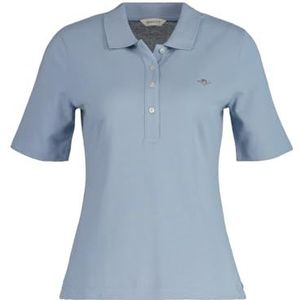 GANT Slim Shield Ss Pique Poloshirt voor dames, Dove Blue., XS