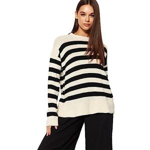 Trendyol FeMan Regular fit Basic ronde hals gebreide trui, ecru, S, Ecru, S