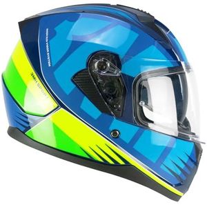 SKA-P 3MHA Speeder Sport Helm - Navy - Geel Fluo - Full Face