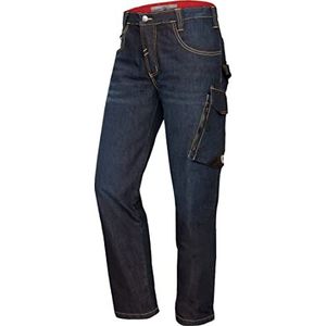 BP 1990 038 unisex Worker Jeans washed van katoen met stretchaandeel donkerblauw washed, maat 44/32