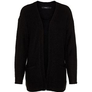 VERO MODA CURVE Vmno Name Ls Cardigan Noos Cur gebreide jas voor dames, zwart, 48/50/Grote Maten