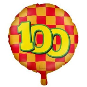 PD-Party 7042132 Gelukkig Folie Ballonnen Happy Balloons Viering Feest Decoraties - 100 Jaren, Goud/Rood, 46cm Lengte x 46cm Breedte x 46cm Hoogte