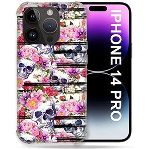 Beschermhoesje voor iPhone 14 Pro (6,1 inch), motief: doodskop motief