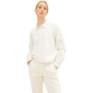 TOM TAILOR Denim Dames Cropped blouse 1034273, 10348 - Gardenia White, XS