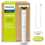Philips OneBlade Intimate - Unisex - Wit - Scheerapparaat en trimmer voor intieme delen - Inclusief extra mesje - QP1924/30