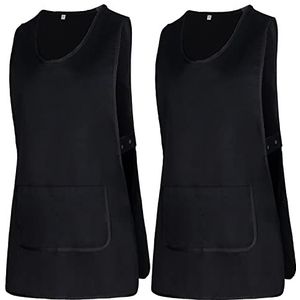 MISEMIYA - Verpakking met 2 stuks, schort, reiniging, uniform, werk, kliniek, geneeskunde, dierenartsen, gastronomie, Ref.868, zwart 21, M