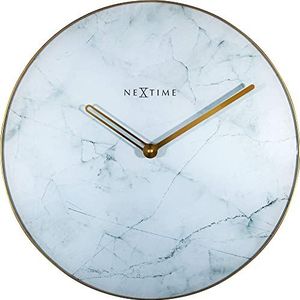 Wandklok NeXtime Marble diameter  40 cm wit NE-8189WI