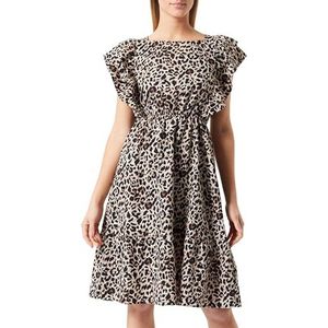 COBIE Dames midi-jurk met luipaardprint 19226417-CO01, beige leo, S, Midi-jurk met luipaardprint, S
