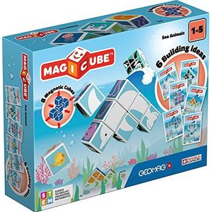 Geomag Magicube 146, zeedieren, bouwspel met magnetische kubussen, 8 kubussen, bouwspeelgoed voor jongens en meisjes