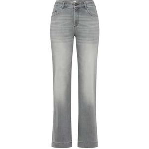 Brax Style.Maine Magic Denim Wide Leg broek voor dames, 09 Used Light Grey, 26W / 32L