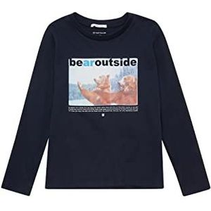 TOM TAILOR Jongens Kindershirt met lange mouwen en print 1034815, 10668 - Sky Captain Blue, 92-98