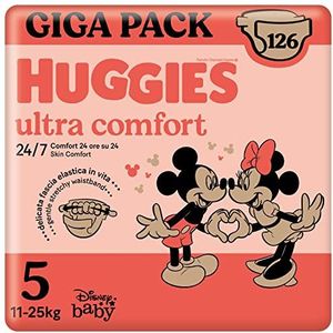 Huggies Ultra Comfort, luiers maat 5 (11-25 kg), Disney-design, voorraadverpakking, 126 stuks