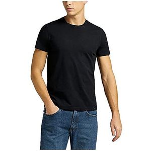 Lee Mens Twin Pack Crew T-shirts, zwart, 5XL