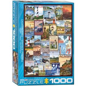 Vuurtorens Vintage Posters 1000-delige puzzel