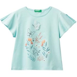 United Colors of Benetton T-shirt voor meisjes en meisjes, Blauw, 2 anni