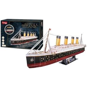 EXPLORA - Titanic Boot - Lichtgevende 3D Puzzels - 540051-266 Stukken - Niveau 8 - Zonder Lijm of Schaar - Educatief - Bouwspel - Kinder Cadeau - Model - Cruiseschip - Vanaf 8 jaar