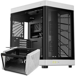 GAMDIAS Gaming PC Case, ATX Mid Tower Computer Case, Dual Orientation, Dual-Chamber, One-touch Open Gehard Glas Zijpaneel, Kabelbeheersysteem