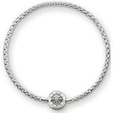 Thomas Sabo Unisex armband Karma Beads 925 sterling zilver KA0001-001-12, 16,00 cm, Sterling zilver, zonder steen,