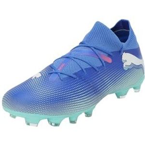 PUMA Future 7 Match Fg/AG Voetbalschoenen voor volwassenen, uniseks, Bluemazing PUMA White Electric Peppermint, 42 EU