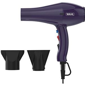 Wahl Ionische Haardroger in Paars - Voor Dames Met Accessoires, Instelbare Temperatuur, Drie Verwarmingsinstellingen, Twee Snelheidsinstellingen, Sneldrogend