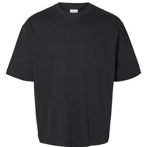 SELETED HOMME Slhlooseoscar Ss O-Neck Tee Noos T-shirt voor heren, zwart, S