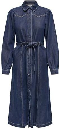 Onljulie - Lange Jurk - Denim - Overhemdkraag - Regular Fit