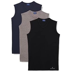 Navigare Shirt met bandjes voor heren, 3 stuks, Veelkleurig (grijs/zwart/marine), L
