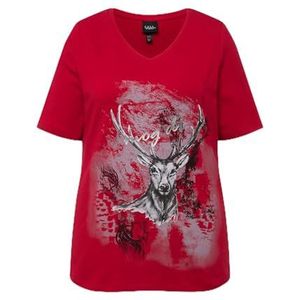 Ulla Popken, Dames, grote maten, shirt I mog di, Classic, rood, 54/56 NL