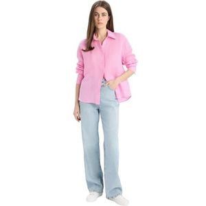 DeFacto Damesshirt - lange mouwen - comfortabele tops voor dames casual shirt met lange mouwen, roze, M