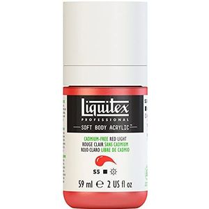 Liquitex 1959893 Professional Acrylfarbe Soft Body - Künstlerfarbe in cremiger deckender Konsistenz, hohe Pigmentierung, lichtecht & alterungsbeständig, 59ml Flasche - Kadmiumfrei Rot Hell