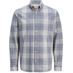 Jprblubrook Slub Check L/S Shirt, stone, XS