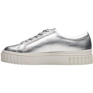 Clarks Premium Mayhill Walk Sneakers voor dames, zilver metallic, 5.5 UK, Zilver Metaal, 38.5 EU