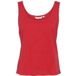Cream Dames Tank Top Scoop Neck Regular Fit Jersey Sleeveless Low Back Dames, Hoog risico Rood, XS