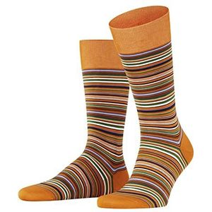 FALKE Heren Microblock sokken katoen zwart wit vele andere kleuren versterkte herensokken met patroon ademend gestreept en dun 1 paar, oranje (Toscane 1470), 40 EU