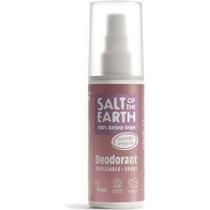 Natuurlijke Deodorant Spray van Salt of the Earth, lavendel & vanille - Veganistisch, Langdurige Bescherming, Navulbaar, Leaping Bunny Goedgekeurd, Geproduceerd in het VK - 100 ml