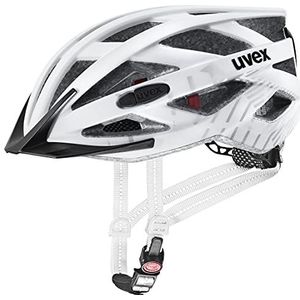 uvex city i-vo - lichte stadshelm voor dames en heren - incl. led-licht - individueel passysteem - white - black matt - 56-60 cm
