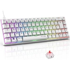 The G-Lab - Keyz Titanium - Gaming-toetsenbord - Wit - Mechanisch - 65%