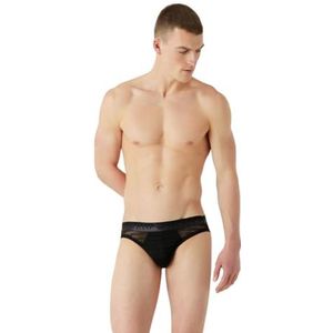 Emporio Armani Heren Heren Jacquard Logo Mesh Boxer Briefs, zwart, XL