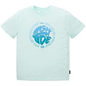 TOM TAILOR T-shirt voor jongens en kinderen met print, 31667 - Light Aqua, 152 cm