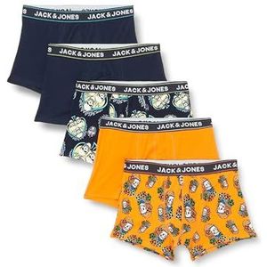 JACTRIPLE Skull Trunks 5 Pack, Navy Blazer/Pack: persimmon Orange - Navy Blazer - Persimmon Orange - Navy Blazer, S