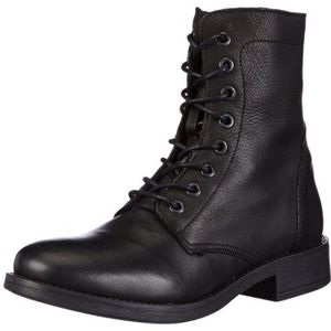 PIECES Dames IBI Leather Boot Black Oxford, zwart, 42 EU