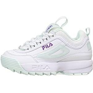 FILA Disruptor T Kids Sneaker, White-Hint of Mint, 30 EU