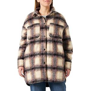 True Religion Dames Oversized Drop Shoulder Jacket Karo jas, Camel, Standaard