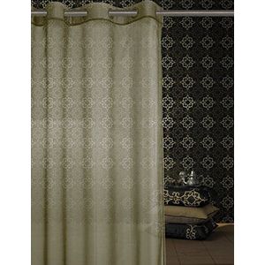 Athen Home Textile Adela – gordijn van woonkamer met oogje metallic, 100% polyester, 140 x 265 cm, wit glad