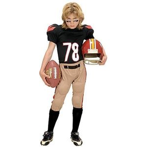 Widmann - Kinderkostuum American Football Player, gewatteerd T-shirt, gevoerde broek, middelbare school, themafeest, carnaval, 140